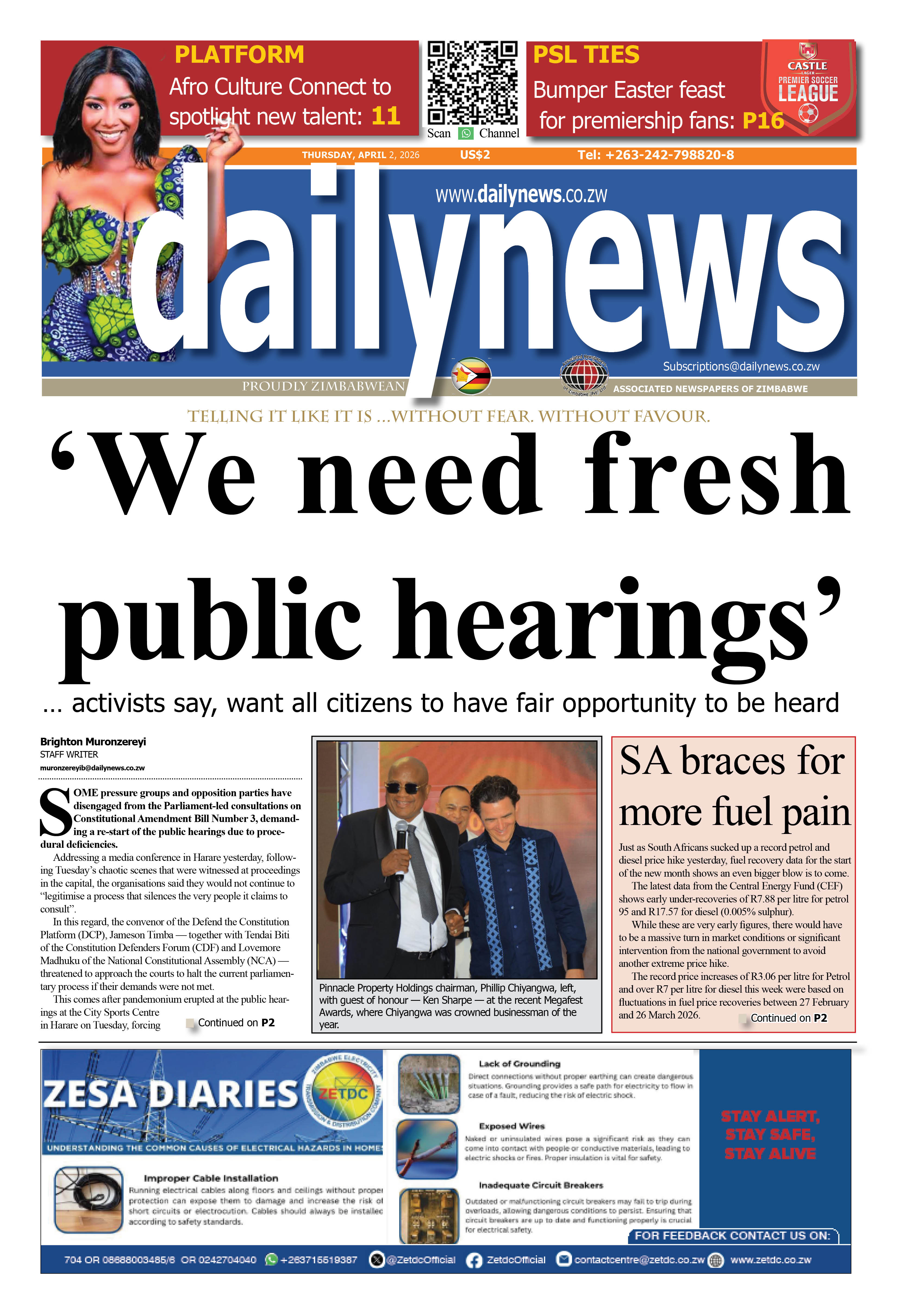 Thursday 2 April 2026